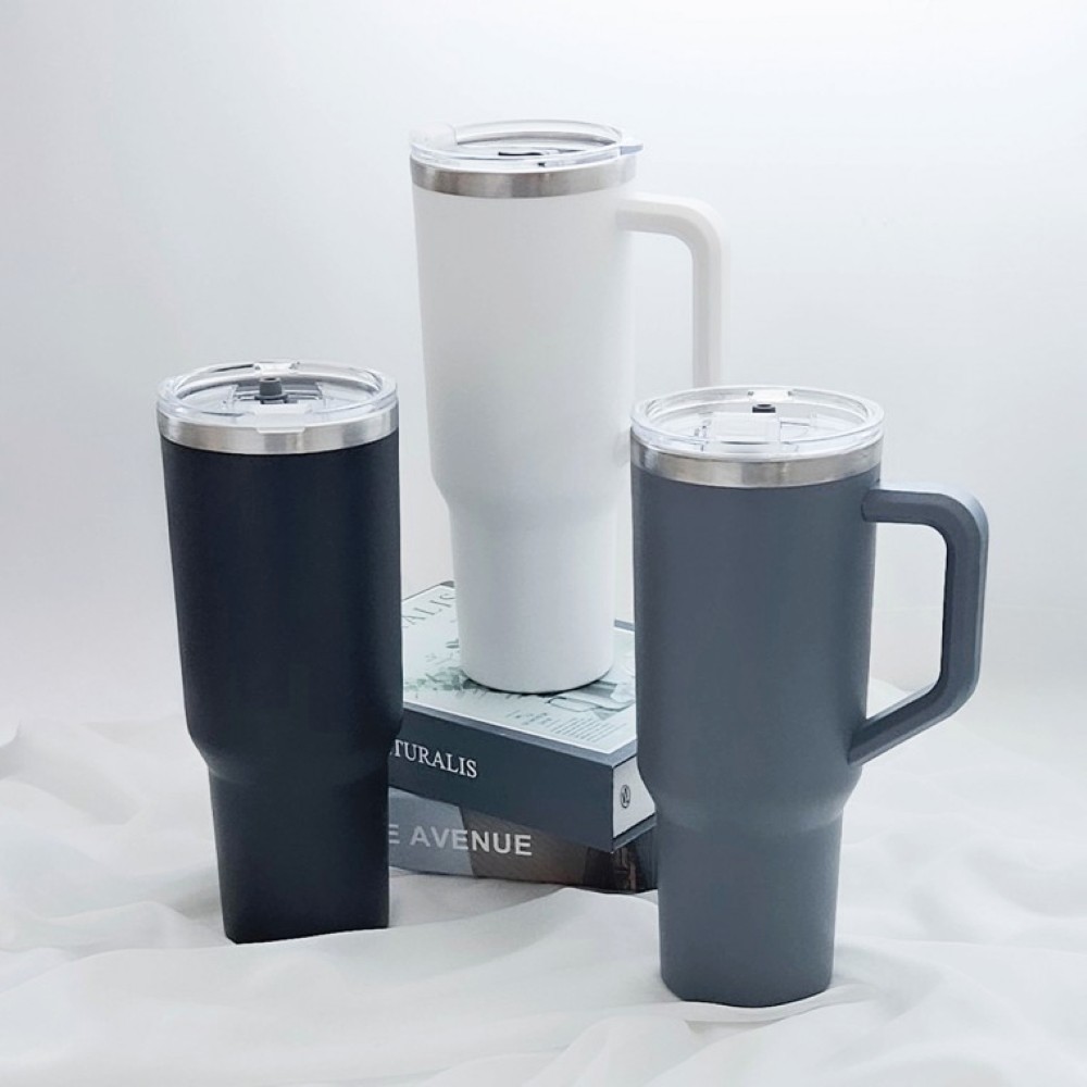 대용량 텀블러 남성 보온 보냉텀블러 사무용 차량용 삘데 손잡이 스텐 1120ml - 상세 이미지 2