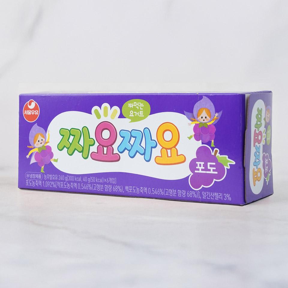 메가마트 서울우유 짜먹는 요구르트 짜요짜요 포도 40gx6 - 상세 이미지 2