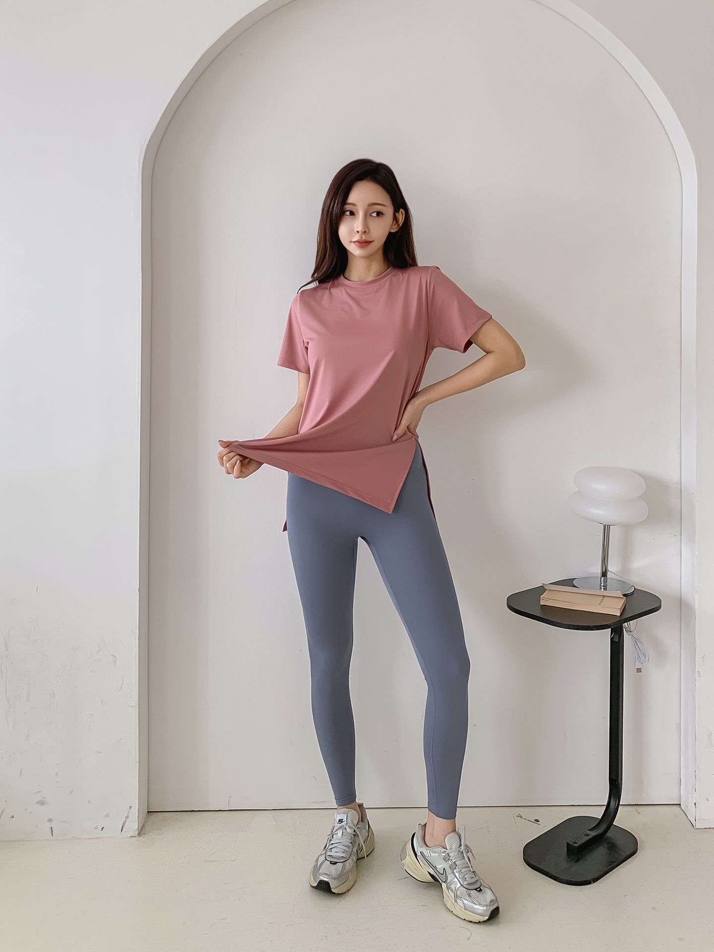 필라테스복 여성 요가복 필라테스 상의 여름 반팔 운동복 - 상세 이미지 5