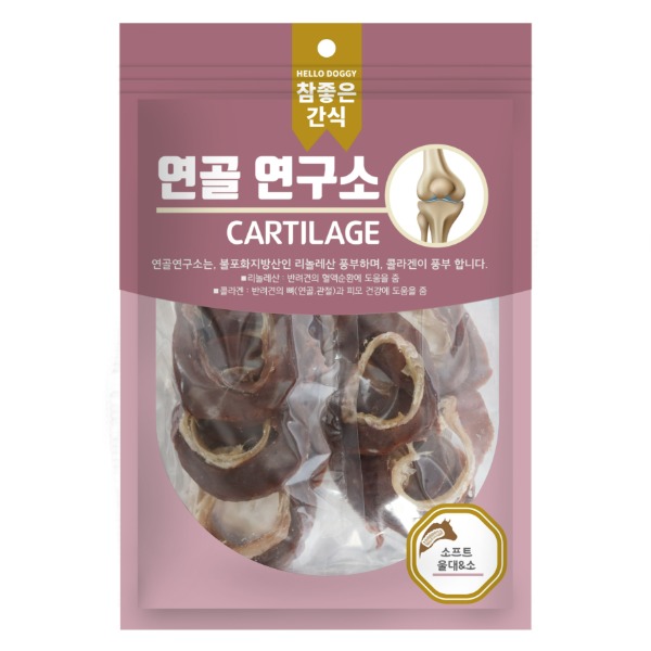 헬로도기 연골연구소 강아지육포 저칼로리 알러지 강아지다이어트간식 소프트울대+소고기, 140g, 1개 - 메인 이미지