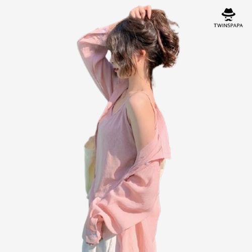 루즈핏 베이직 여성 여름 시스루 긴팔 셔츠(P0000TXX/3컬러) - 상품 이미지