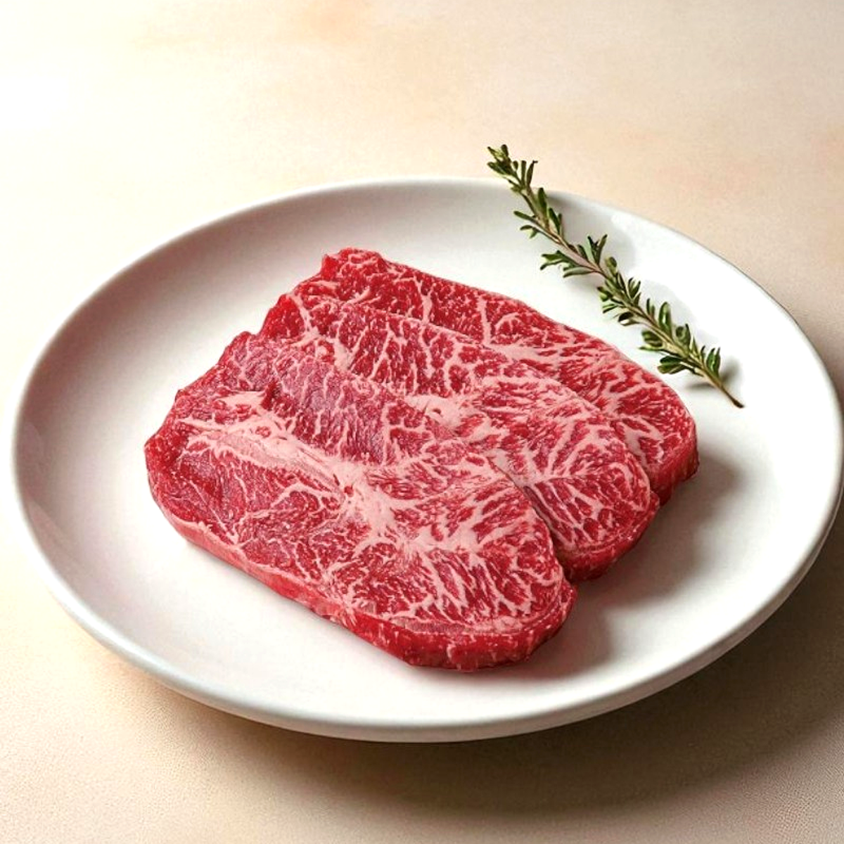 한우 1++ 부채살 낙엽살 200g 구이용 스테이크 슬라이스 정육