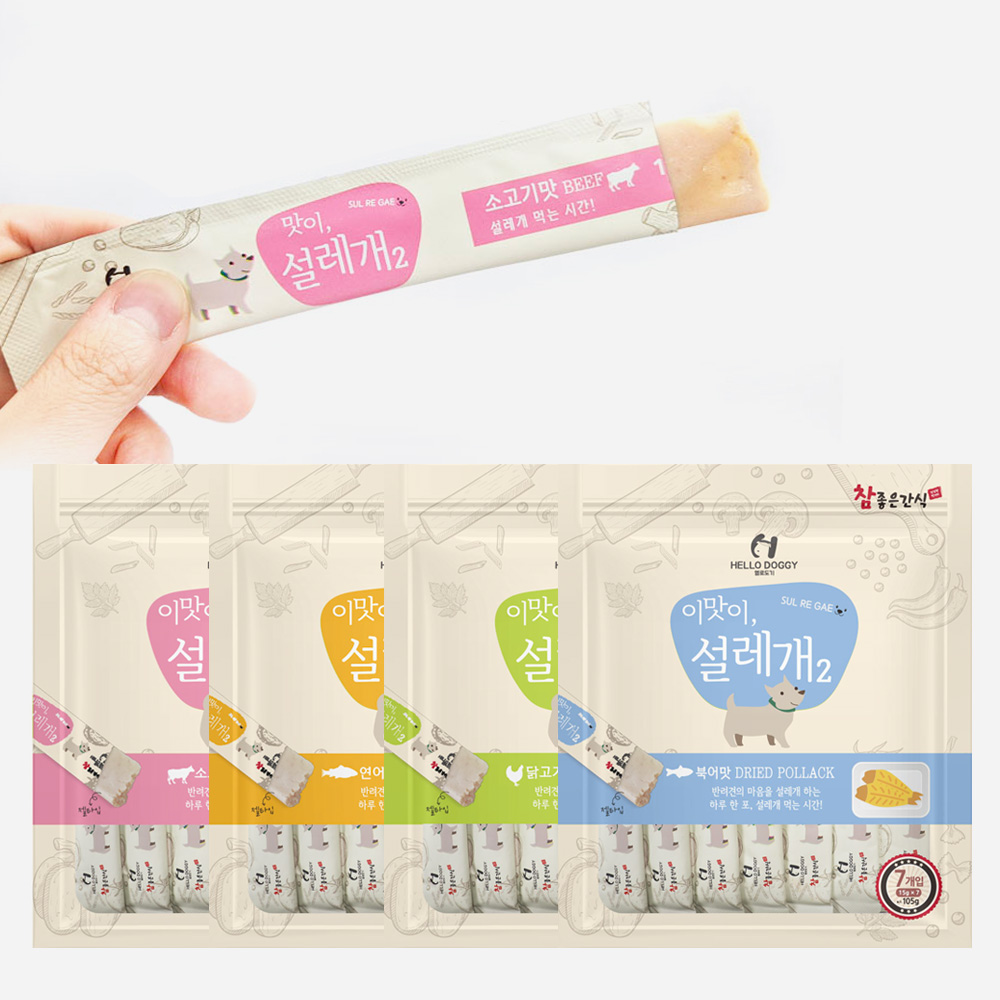 헬로도기 설레개2 강아지츄르 짜먹는스프 파우치 간식 7p 소고기, 105g, 1개 - 상세 이미지 2