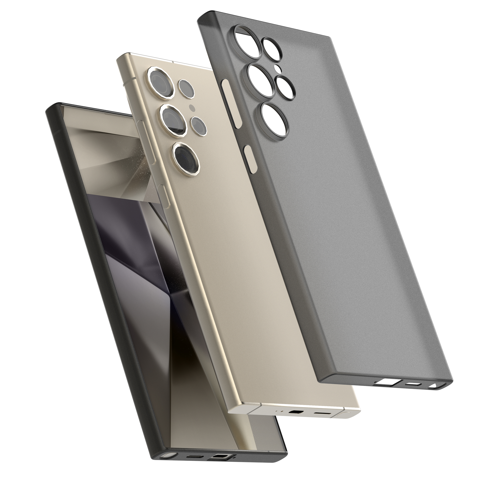 고스트핏 투명헨드폰케이스 변색없는케이스 생폰케이스 그레이, 갤럭시S24 울트라 - 상품 이미지