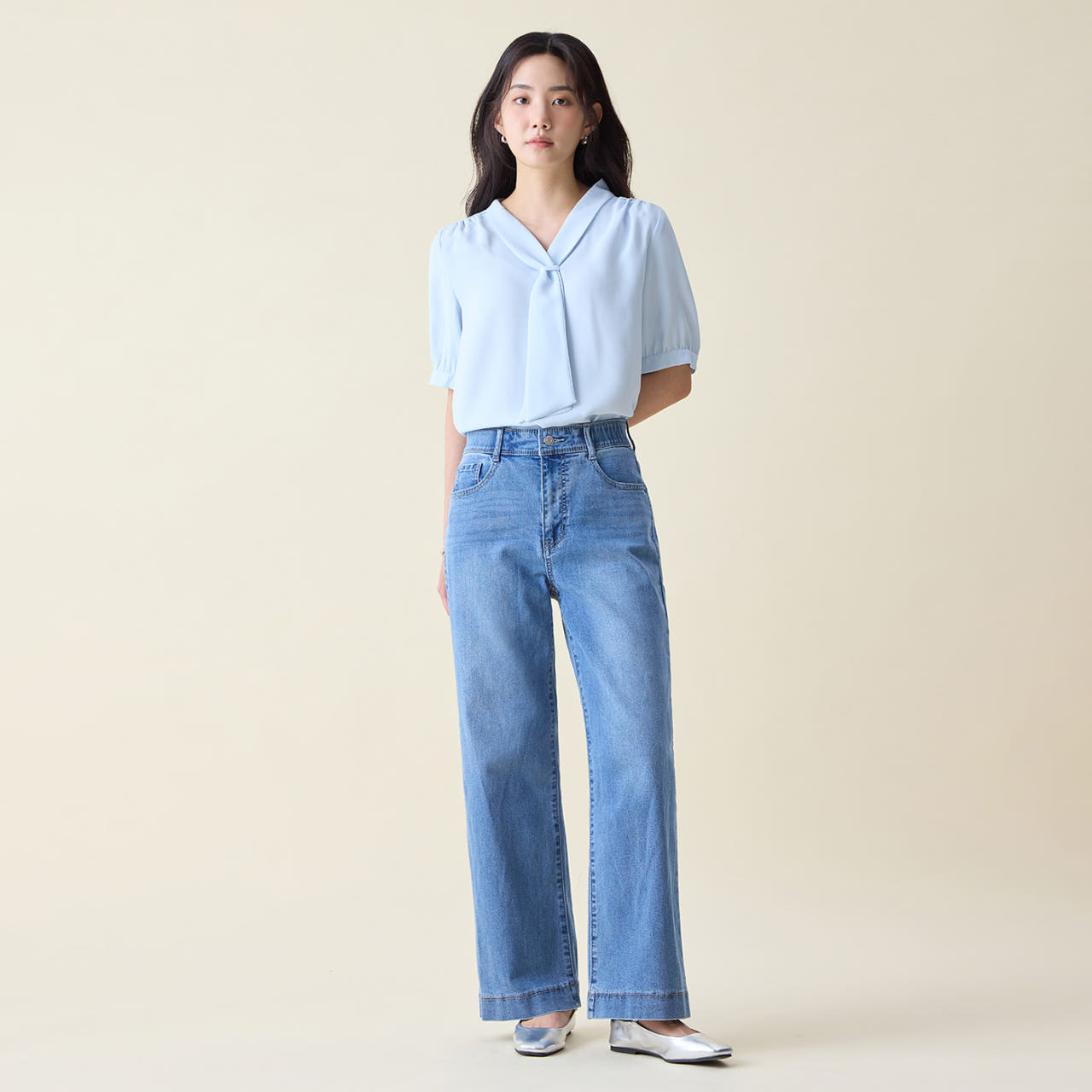 [Fit-me] 로엠 와이드 데님 (숏ver.) RMTJF24G06