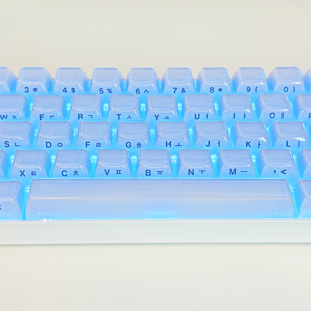 크리스탈 블루 한글 측각 젤리 푸딩 투명 키캡 OEM PC 이중사출 기계식 키보드 이미지 7