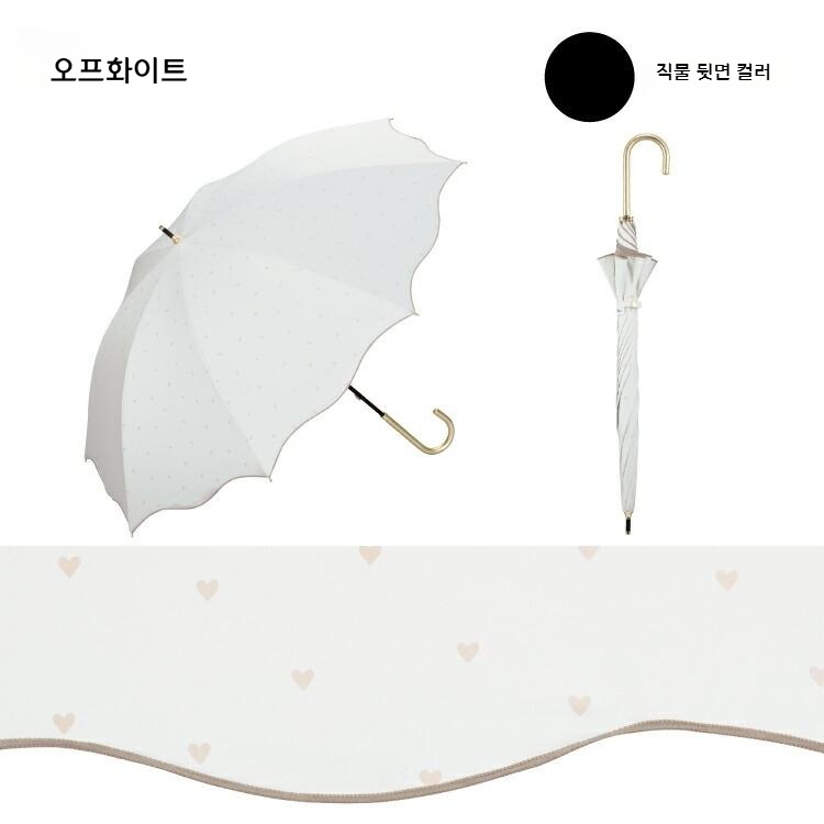 Wpc UV컷 차광 하트 패턴 장우산 장양산 일본양산 핑크 - 상세 이미지 3