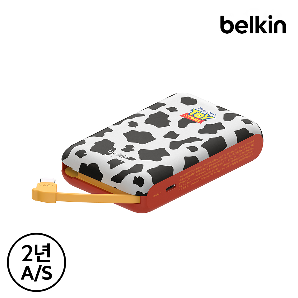 벨킨 디즈니 C타입 케이블 일체형 20W 10000mAh 보조배터리 토이스토리(BPB021qcTS-DY) - 상세 이미지 5