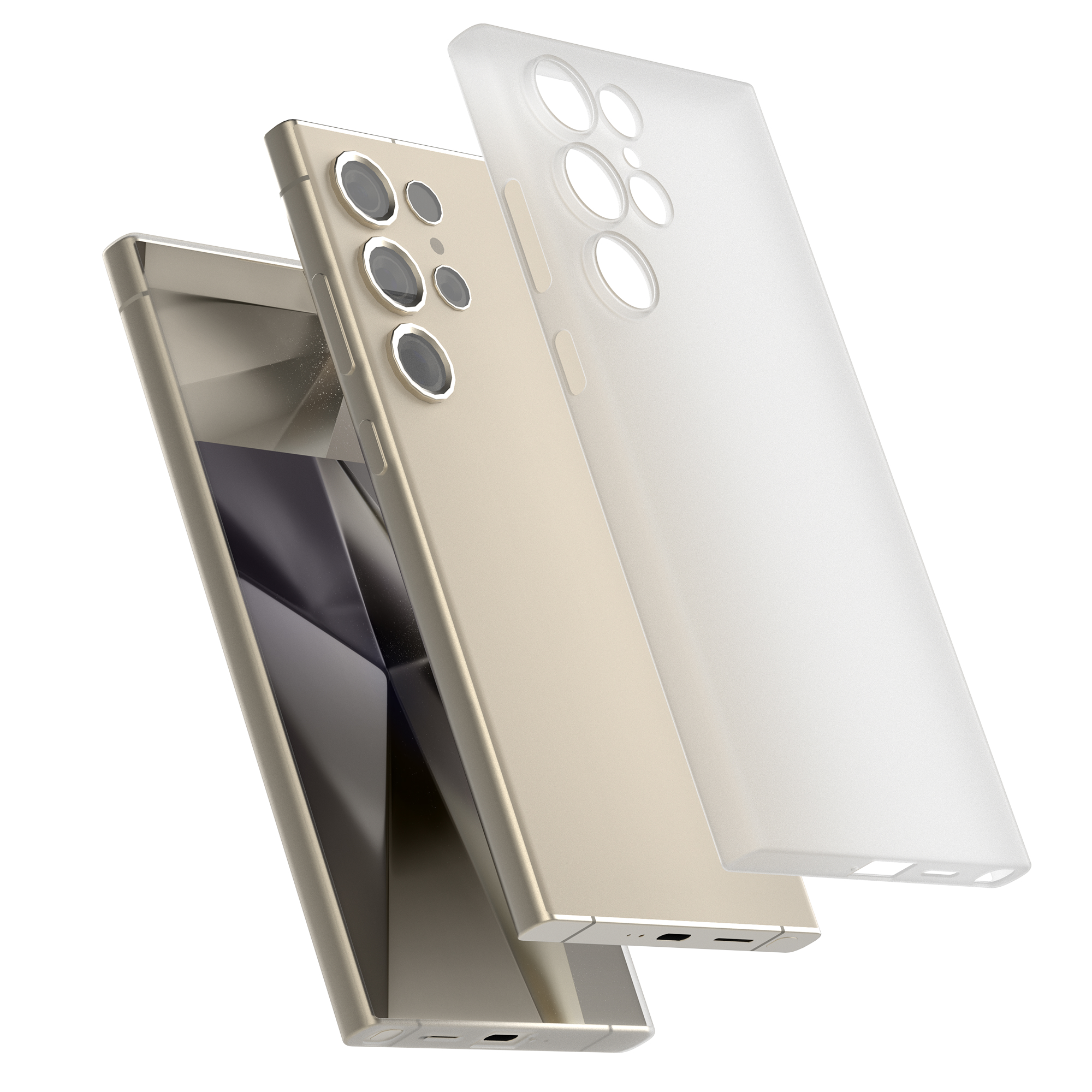 고스트핏 투명헨드폰케이스 변색없는케이스 생폰케이스 화이트, 갤럭시S24 울트라 - 상품 이미지