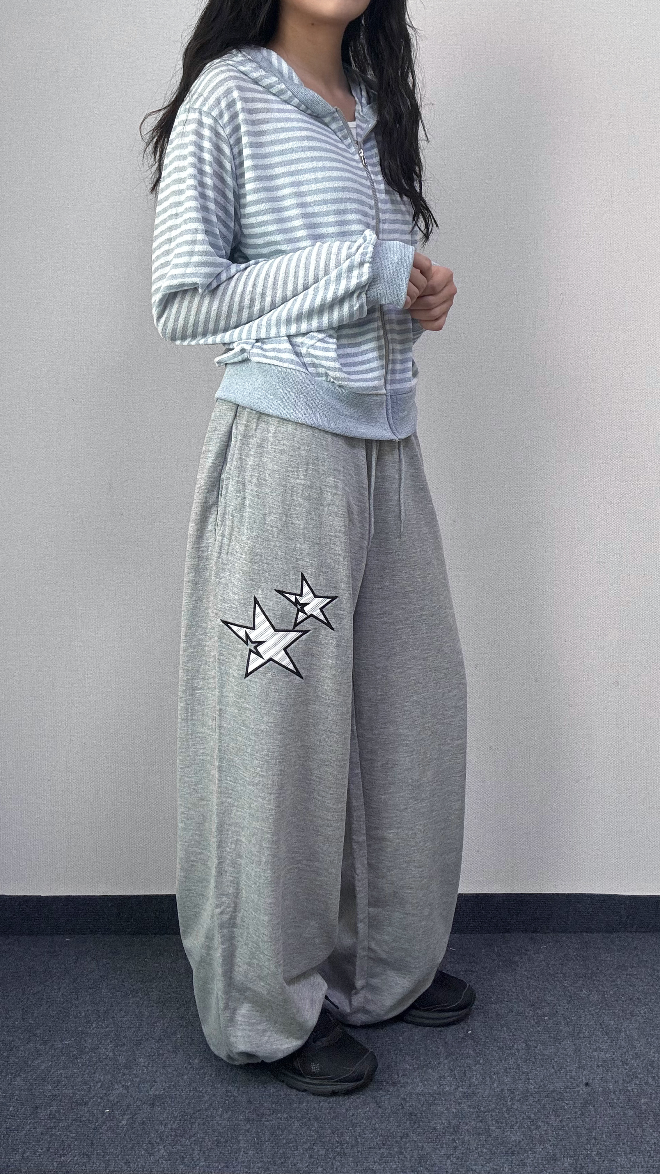 루브 스타 밴딩 와이드 팬츠 [3Color] - 상세 이미지 4