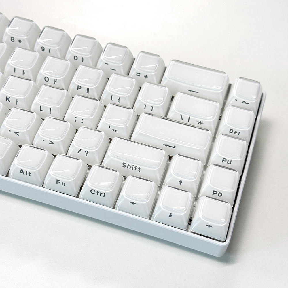 크리스탈 화이트 한글 측각 젤리 푸딩 투명 키캡 OEM PC 이중사출 기계식 키보드 - 상세 이미지 4