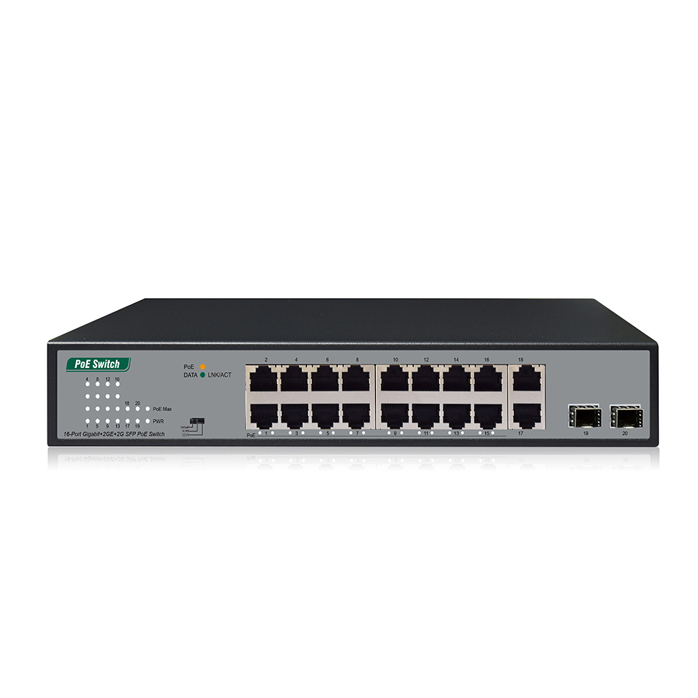 넥스트유 16포트 2TP 2SFP POE+ 185W 스위칭허브 POE3020SFP - 상품 이미지