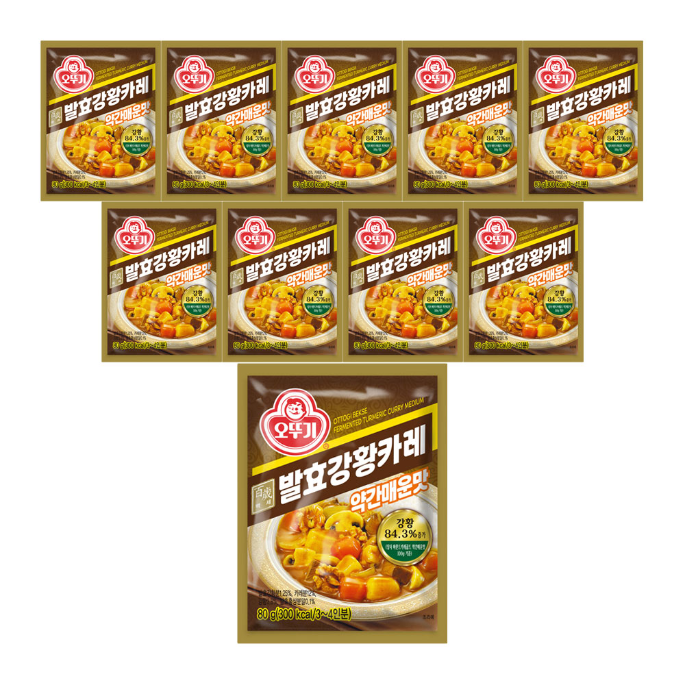 오뚜기 백세발효강황카레 약간매운맛, 80g, 10개