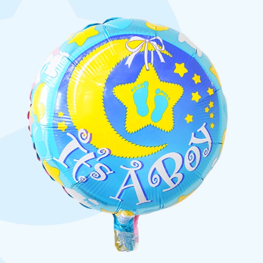 아기발바닥그림 잇츠어보이 남자아기돌잔치풍선 남아생일은박헬륨풍선 18인치 - 상품 이미지