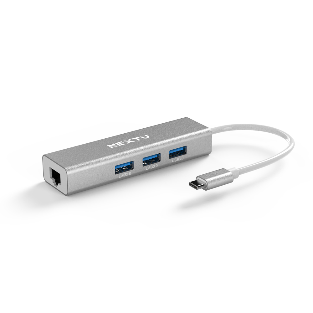 넥스트 USB-C to USB3.0 허브+랜카드 NEXT-TC414LAN
