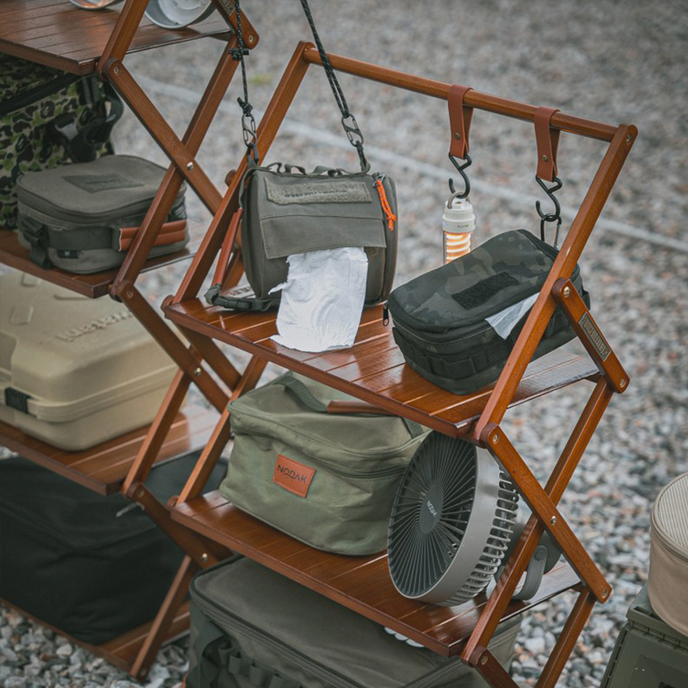 원스위크라이프 행어 캠핑 선반 접이식 우드 쉘프 수납 장 4단, 네추럴