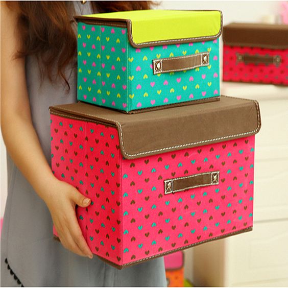 부직포하트 리빙 박스 수납함 보관함 공간활용 공간박스