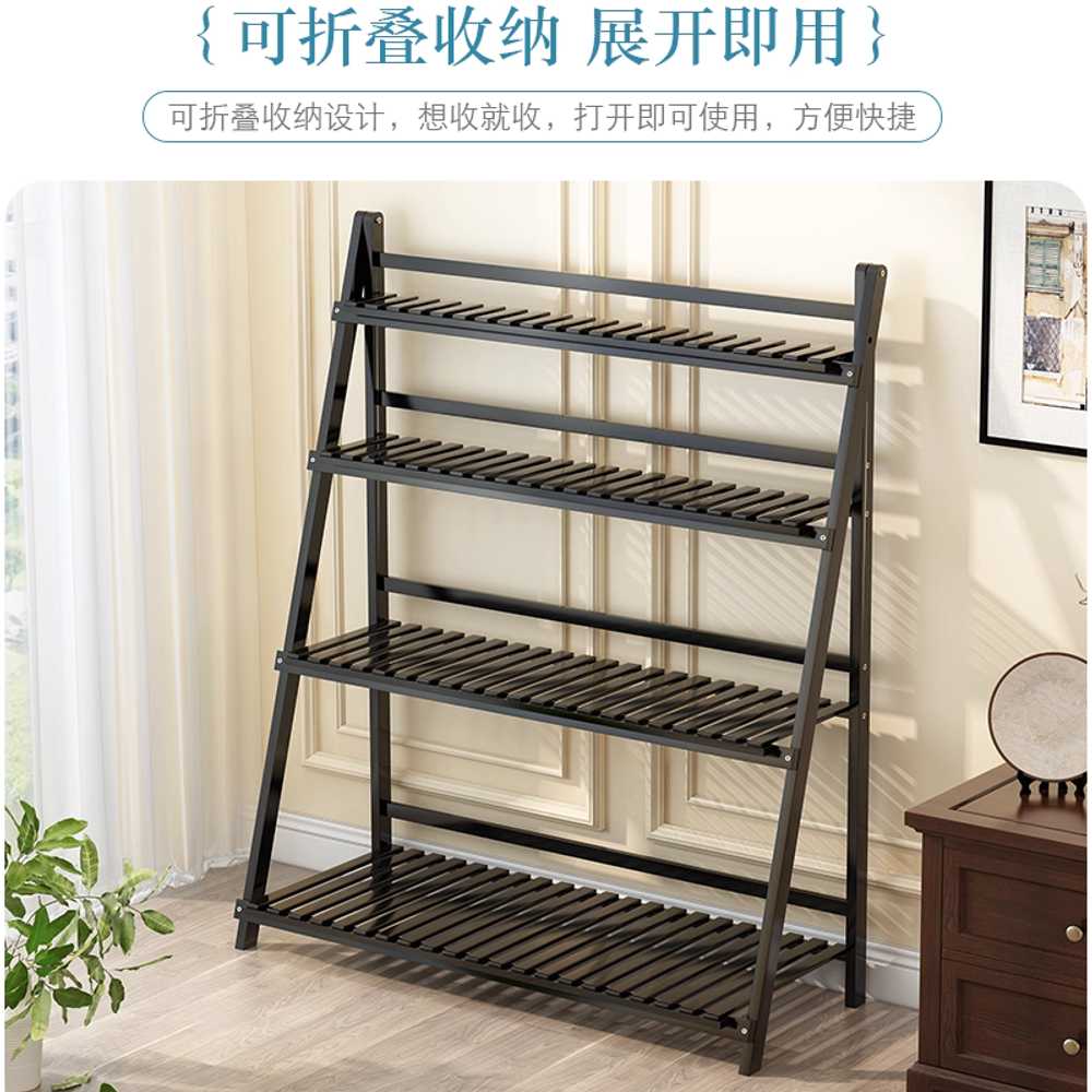 철제 화분 선반 베란다 식물선반 거실 다육이 블랙 3단 50cm - 상세 이미지 3