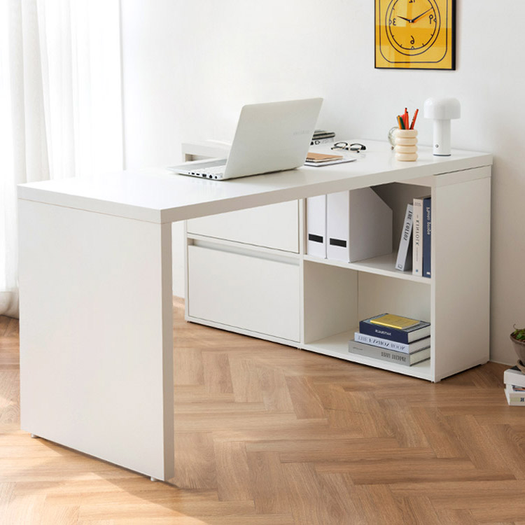 e스마트 와이즈 1인용 ㄱ자 책상세트 1400