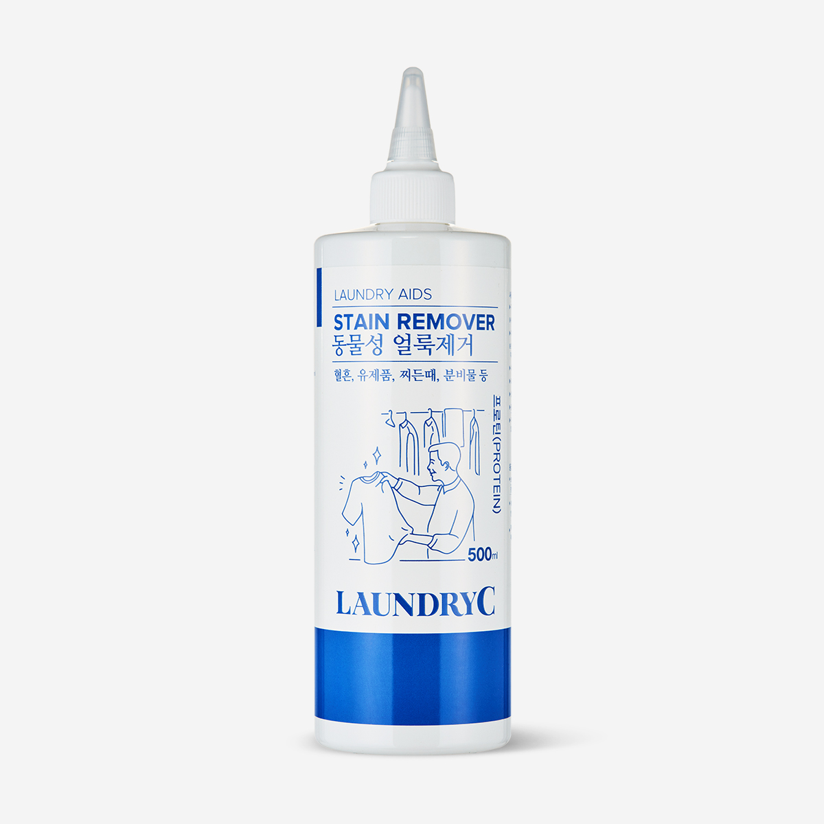 혈흔, 피얼룩, 유제품, 음식물, 분비물, 찌든때 단백질 얼룩제거제 프로틴 500ml - 상품 이미지