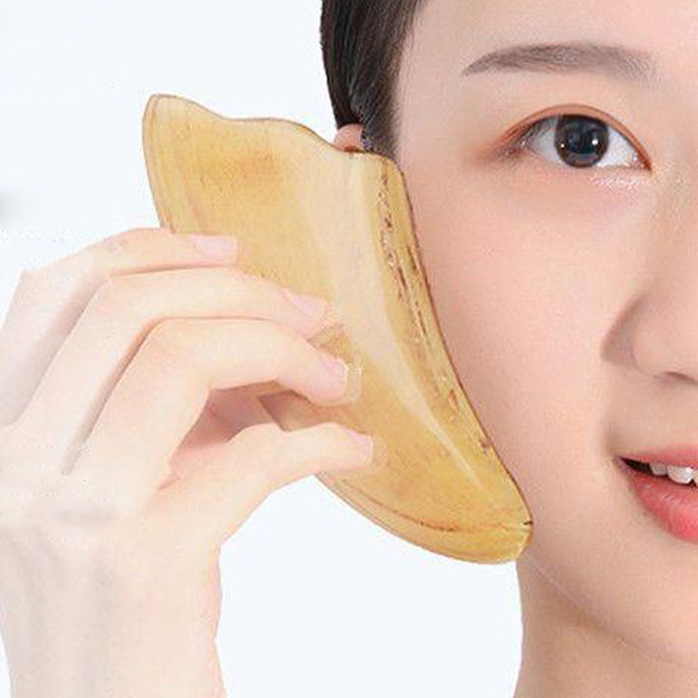 천 연 옥괄사 괄사마사지기 림프 순환 지압봉 하트괄사 바디 두피 마사지볼 종아리 빗 - 상세 이미지 3