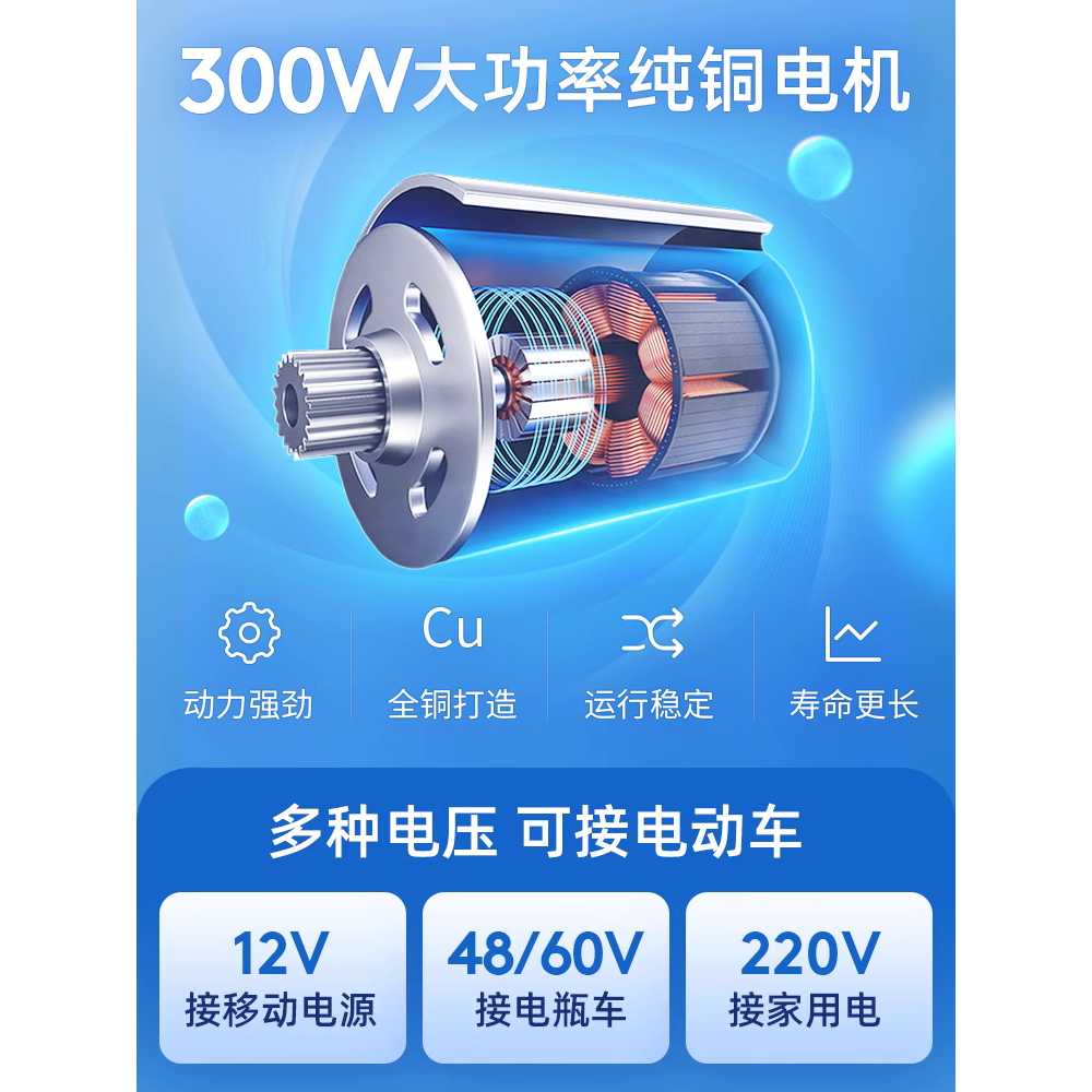 고출력 전기 양수기 농업용 인공물 관수기 물 펌프 12V 300W 10m - 상세 이미지 5