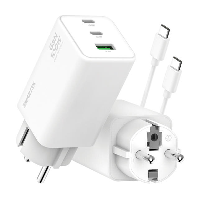 스마텍 초고속충전기 3포트 100w GAN PD 접지 멀티 노트북 C타입 USB (케이블 포함) — 어떤 점이 스마텍 100W GAN PD 충전기를 특별하게 만들까요?