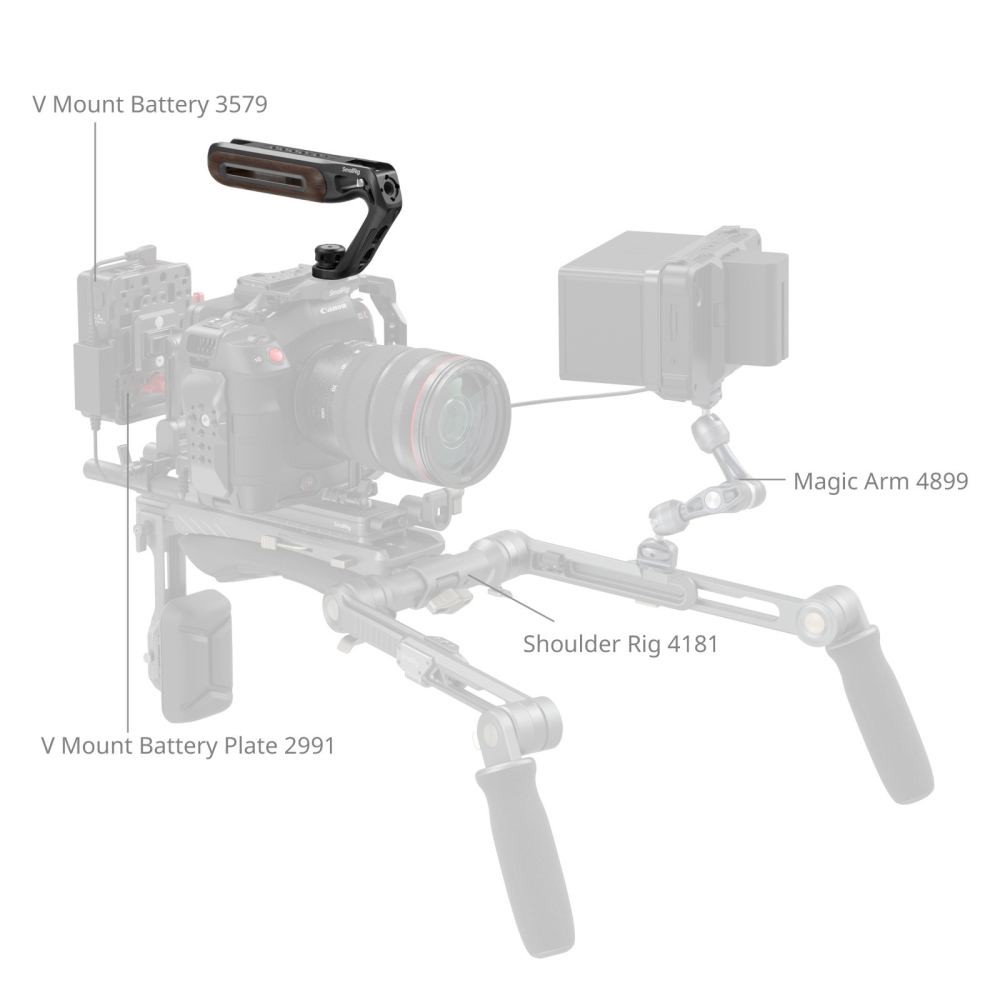 스몰리그 1/4-20 & ARRI 3/8-16 로케이팅 우드 탑 핸들 5252 이미지 6