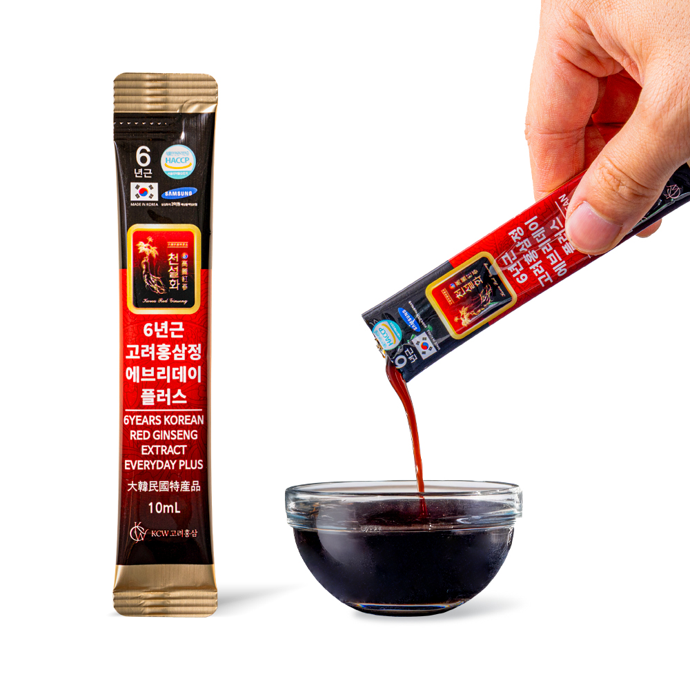 천설화 6년근 고려홍삼정 에브리데이 플러스 실속형 홍삼스틱 10ml 50포, 3개