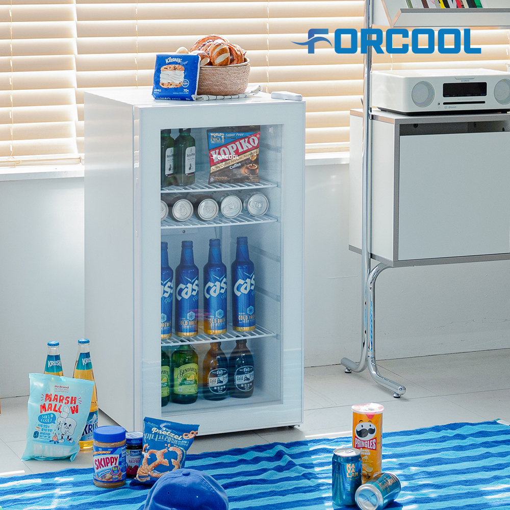 음료수냉장고 미니 쇼케이스 술 냉장고 음료 소형 냉장 가정용 술장고 KVC-90 슬림베젤도어