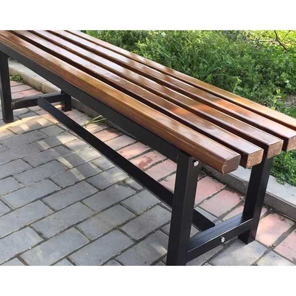 공원 의자 야외 쇼핑몰 목재 발코니 마당 긴 체어 벤치 1.2mx36cm - 상품 이미지