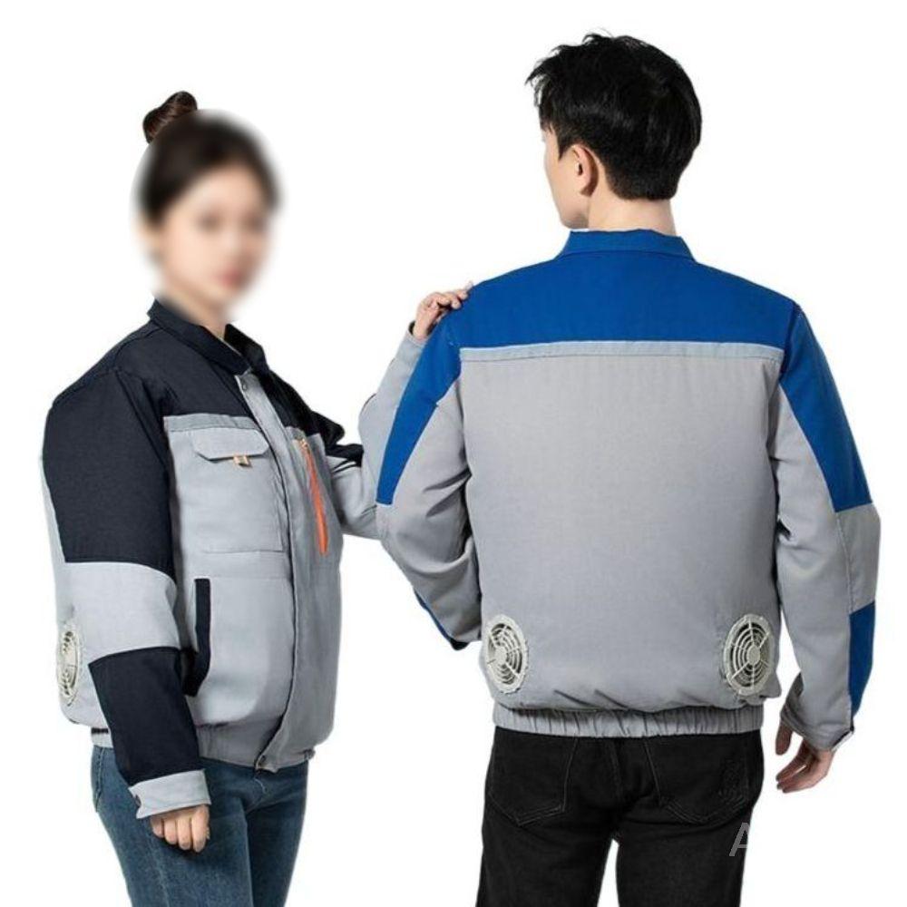 자켓 에어컨 선풍기 잠바 옷 여름 달린옷 쿨 냉방복 M(40-50kg) 레드 블랙 - 상세 이미지 2