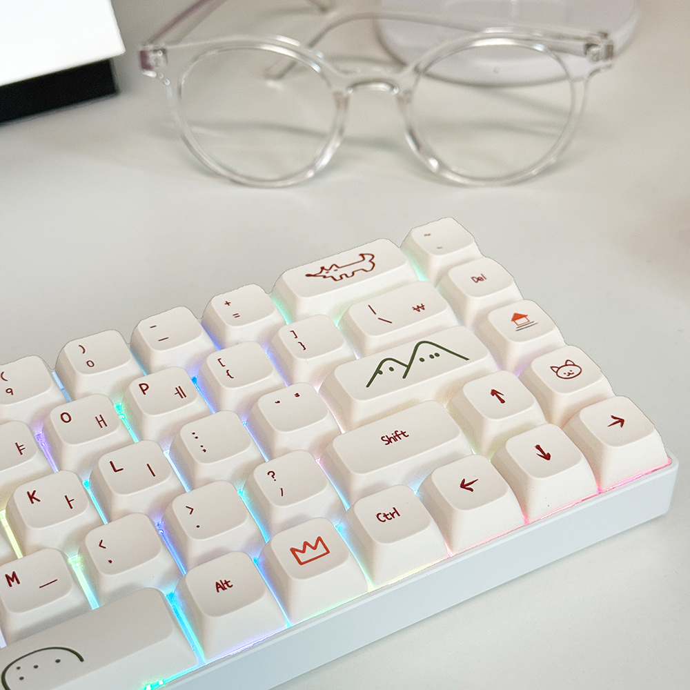낙서 키캡 한글각인 그래피티 두들 귀여운 XDA PBT 키캡 기계식 키보드 커스텀 - 상세 이미지 2
