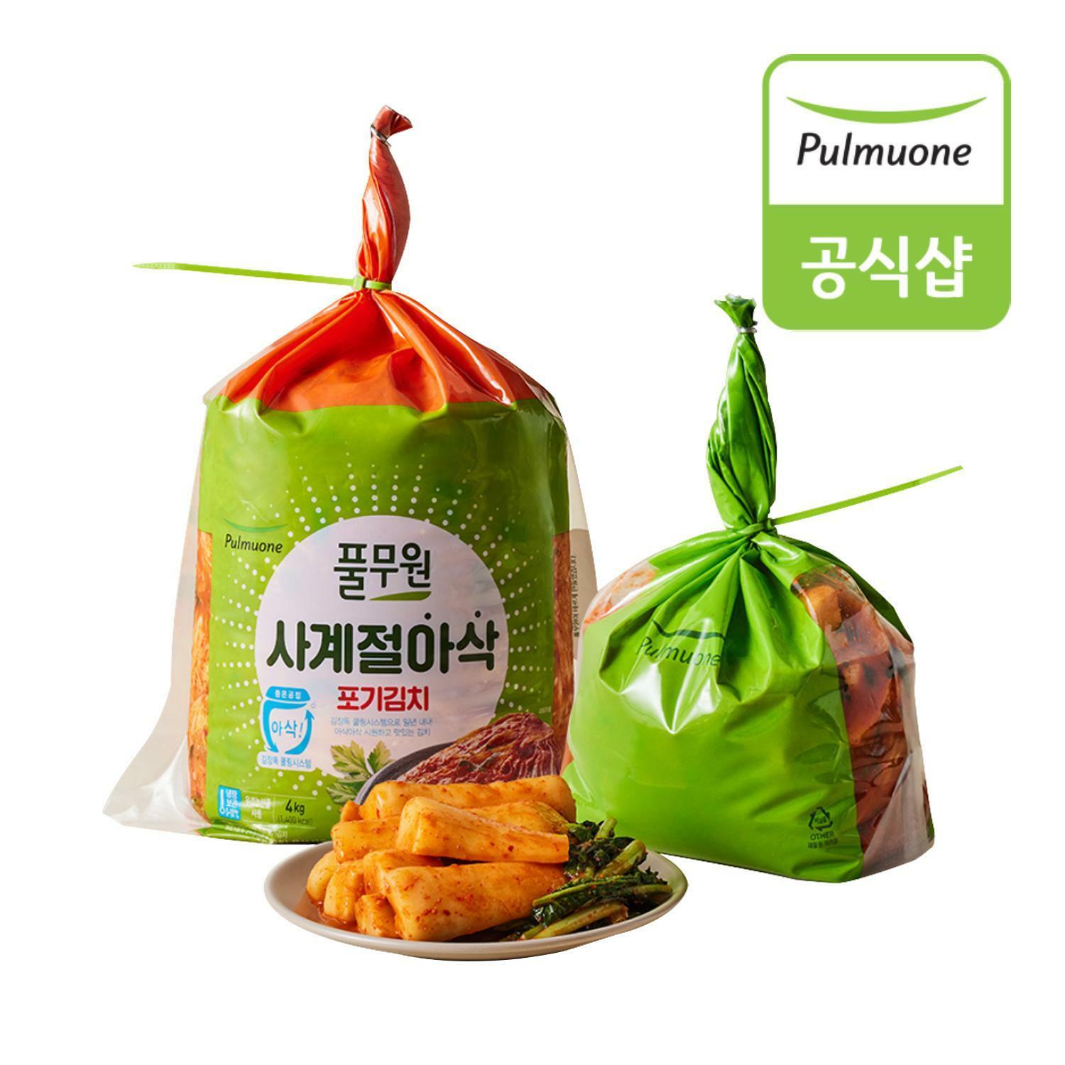 [생산직송] 사계절아삭포기김치4kg+총각김치2kg(6kg)(m)