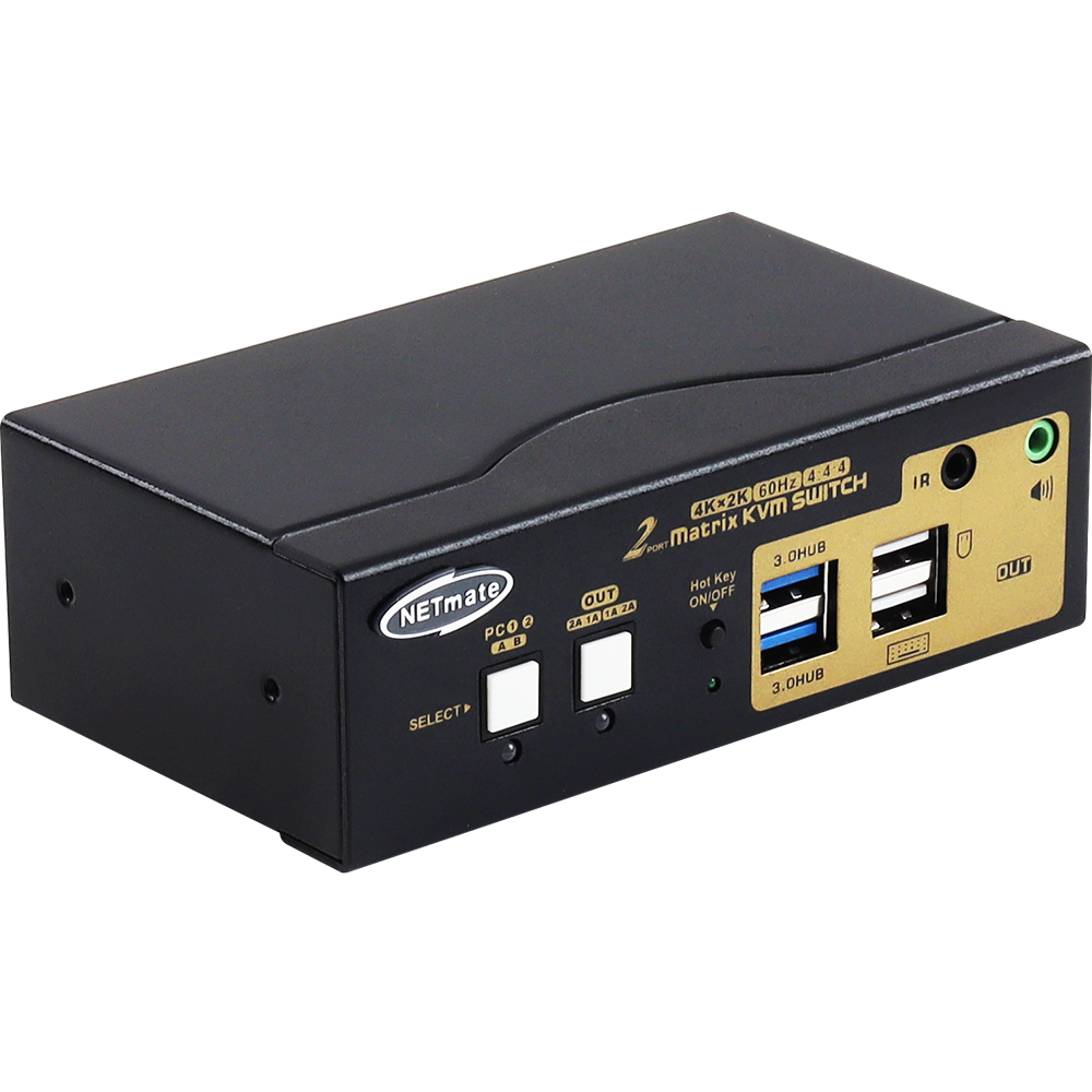 넷메이트 듀얼 4K 60Hz HDMI 매트릭스 KVM 2:1 스위치(USB) NM-HKT4602D - 상세 이미지 2