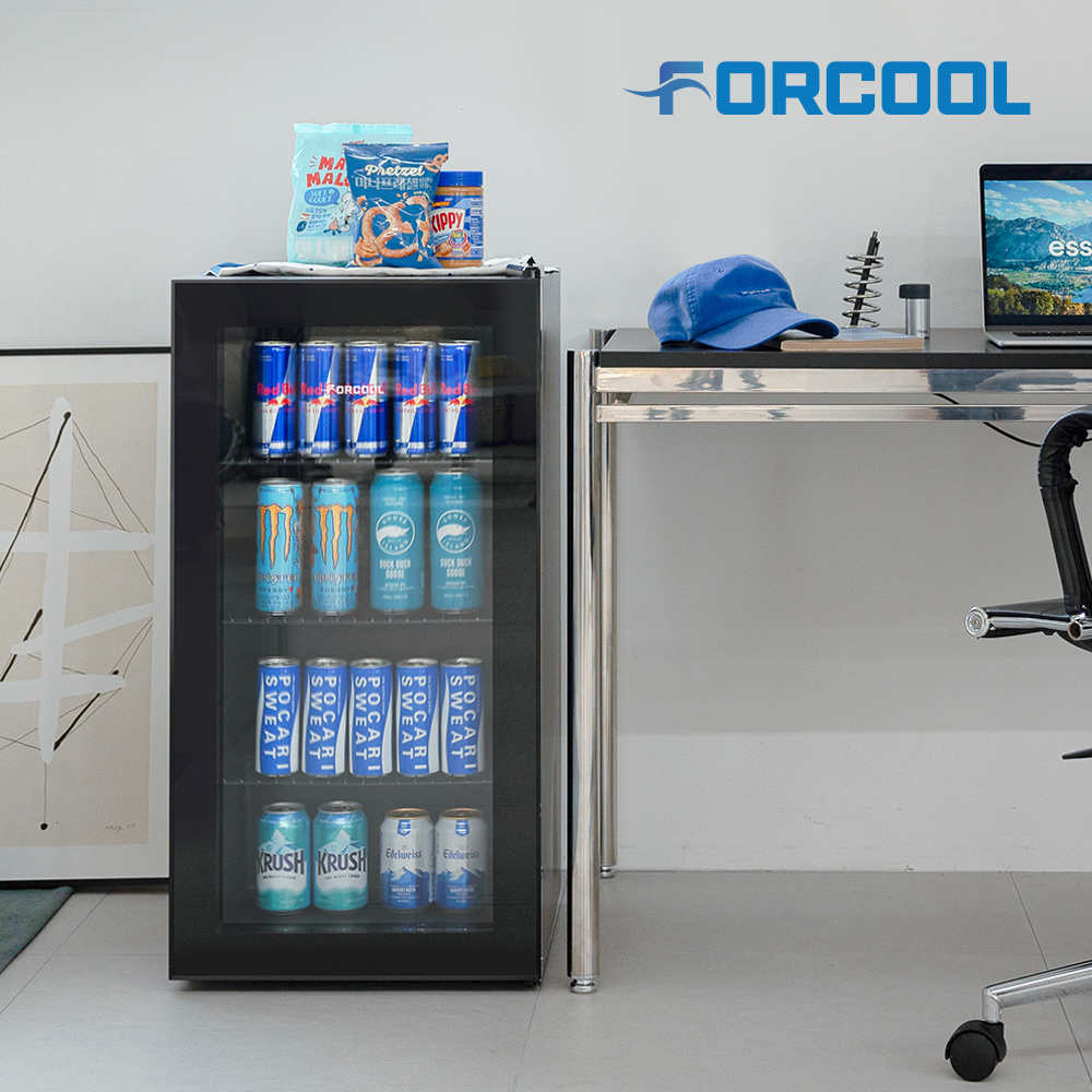 음료수냉장고 미니 쇼케이스 술 냉장고 음료 소형 냉장 가정용 술장고 KVC-90 슬림베젤도어