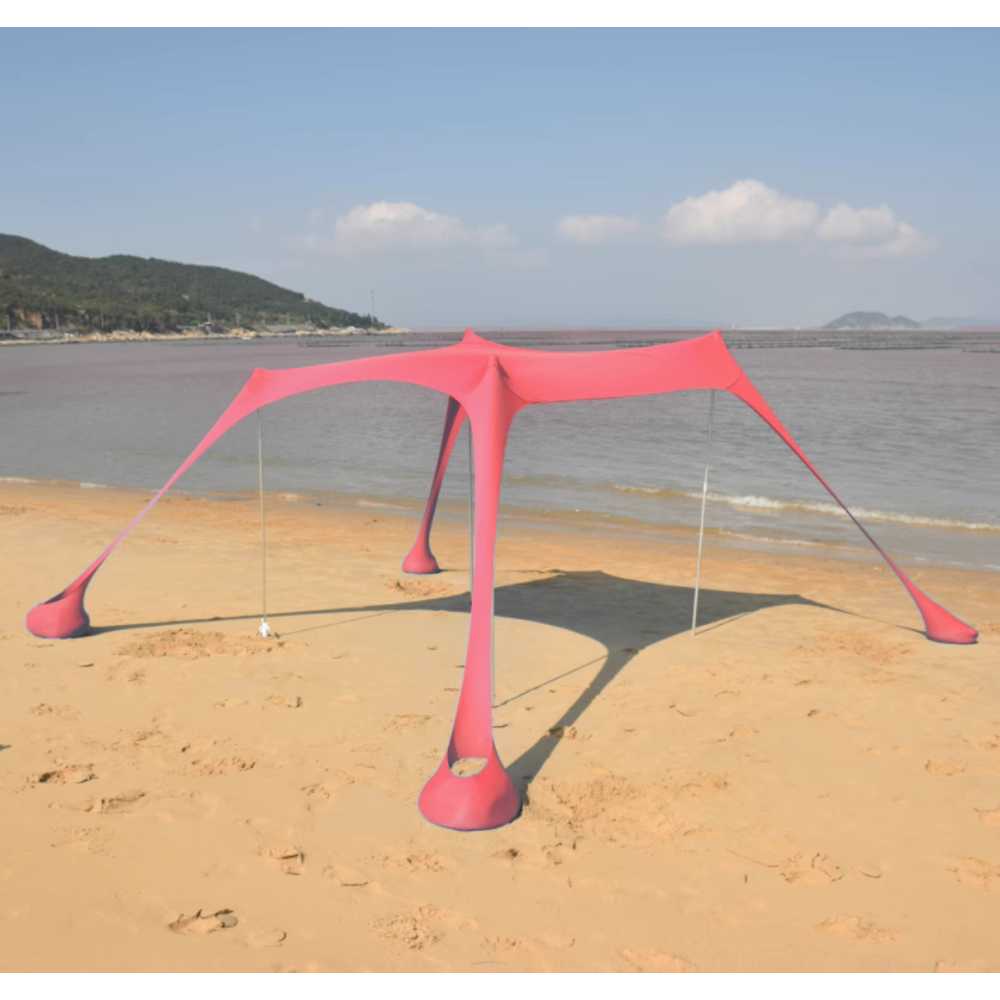 자외선 차단 해변 천막 캐노피 경량형 야외용 텐트 레드 210x210(2개 아이언) - 상세 이미지 3