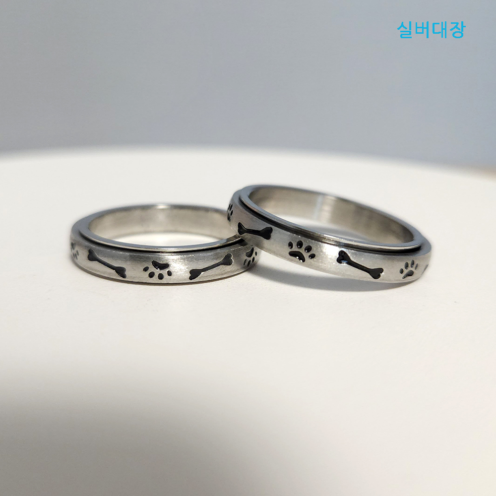 써지컬 스틸 회전 레이어드 링 실반지 커플 남자 여자 우정 패션 빈티지 엔틱 반지 - 상세 이미지 4