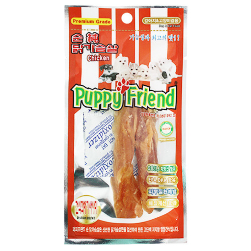 퍼피프랜드 강아지져키 저칼로리 영양간식 치킨건식꽈배기, 35g, 1개 - 메인 이미지