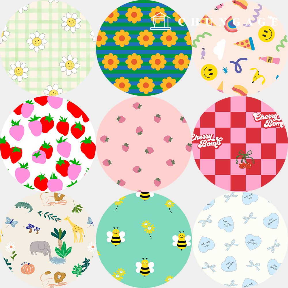 방수천 DTP 방수원단 꽃무늬 플라워 체크원단 대폭 84종