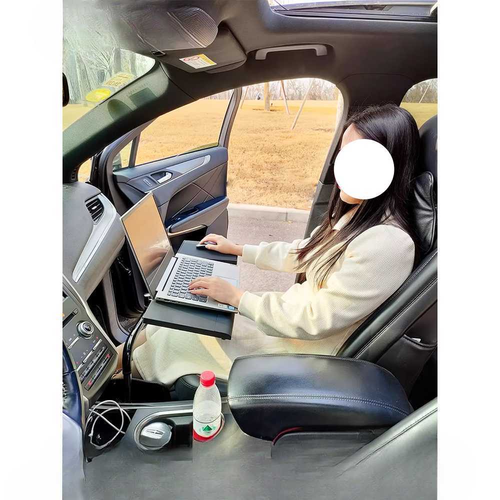 차량용 노트북 거치대 조수석 설치 작업 테이블 선반 40CM 실버 - 상세 이미지 2