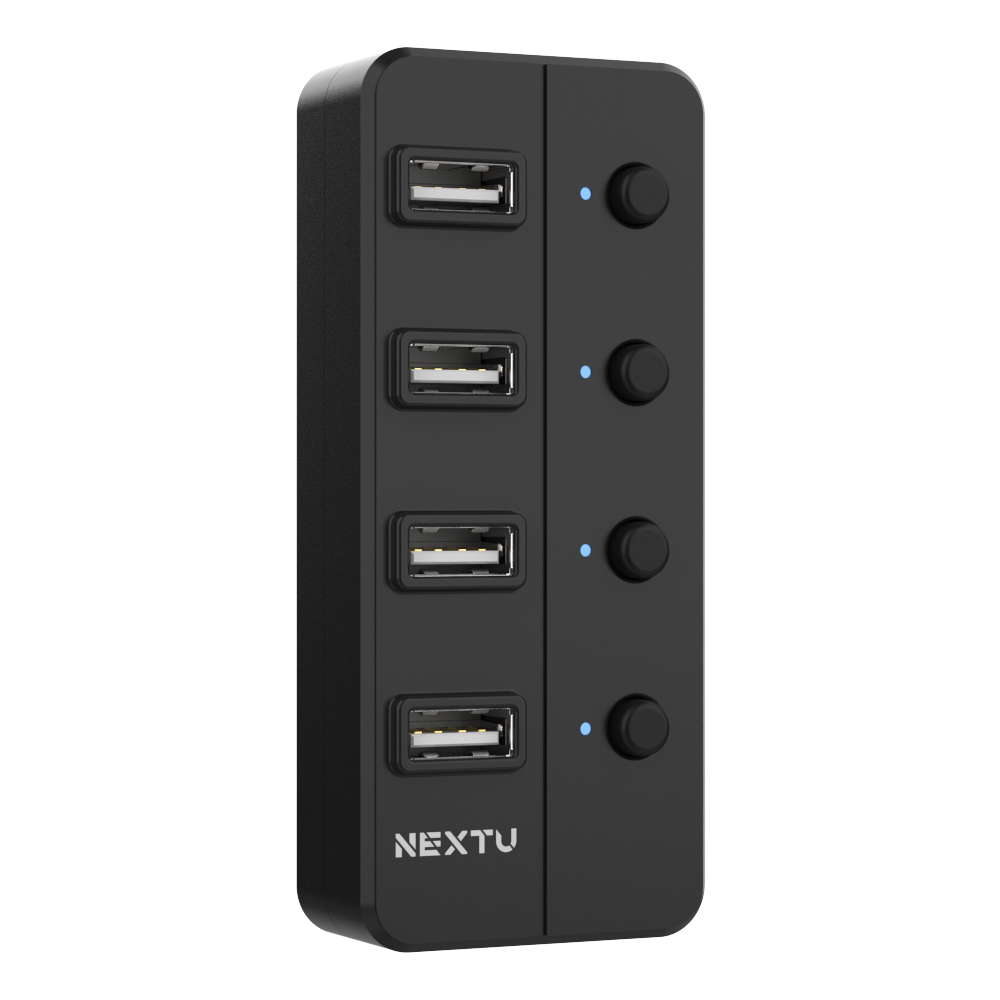 USB2.0 4포트 유전원허브 NEXT-704UHP+C타입 젠더