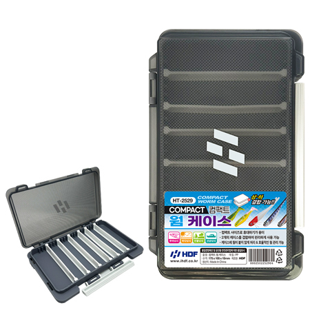 해동조구 컴팩트 케이스 웜 소품 지그헤드 태클박스 175x105x15mm, 블랙(HT-2529) - 메인 이미지