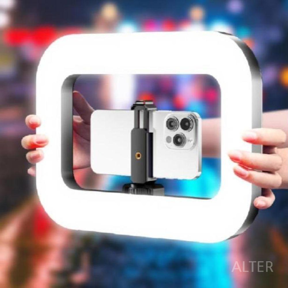 라이브 링라이트 핸드폰 조명 사각 LED 램프 개인방송 일반형 손잡이 조명 (4000mAh) - 상세 이미지 2