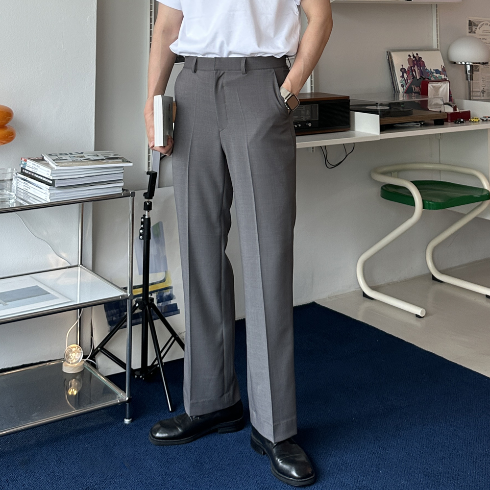 남자 슬랙스 일자핏 링클프리 스판 슬랙스 남자 여름바지 - 상세 이미지 3