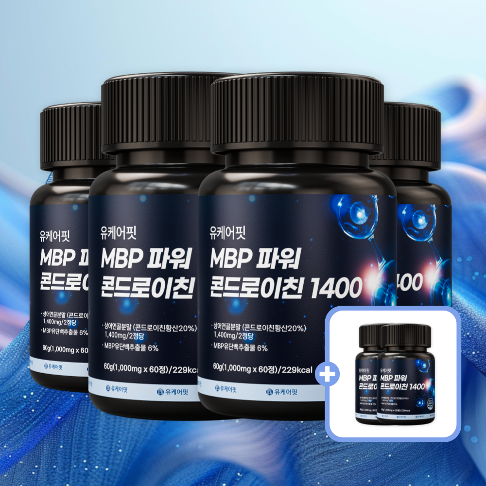 유케어핏 상어연골 MBP 콘드로이친 1400 유단백추출물 콘도로이친 360정, 6개