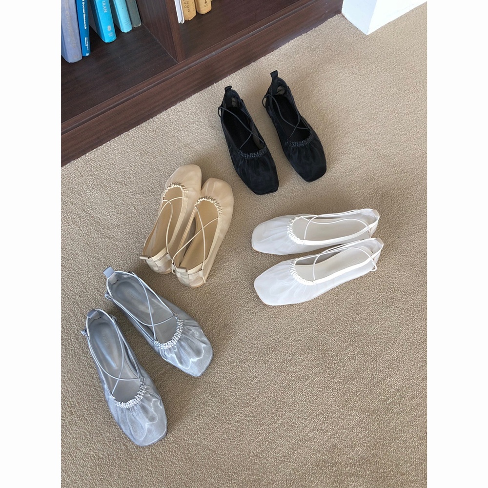 보아투 여성 메쉬 밴딩 메리제인 플랫슈즈 편한 데일리 신발 - 상세 이미지 5