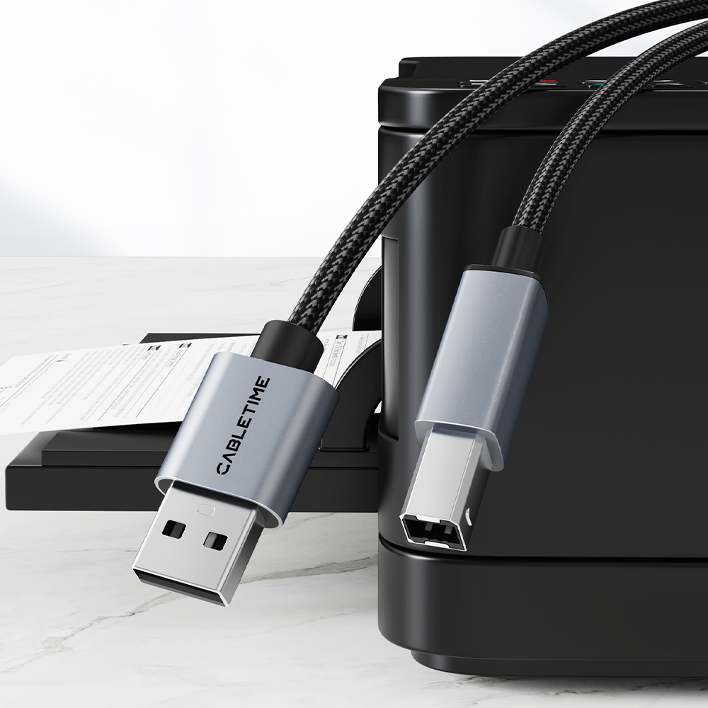 케이블타임 USB2.0 AM BM AB 케이블 프린터 연결 CA15 0.5m, 1개 - 상세 이미지 2