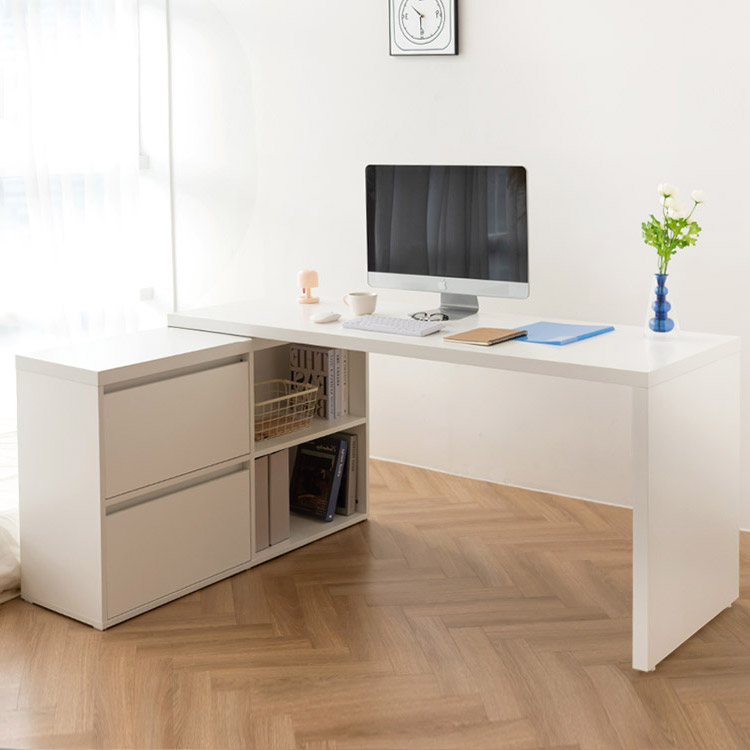 e스마트 와이즈 1인용 ㄱ자 책상세트 1400