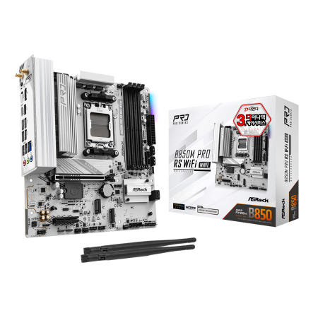 애즈락 ASRock B850M Pro RS WiFi WHITE 디앤디컴 [네이버페이 리뷰 이벤트중]
